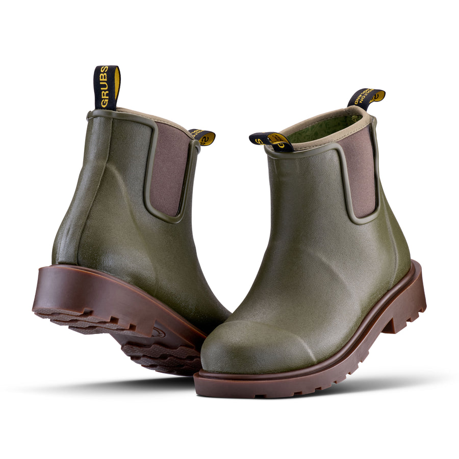 Grubs Bromley 4.0 Women's Waterproof Chelsea Ankle Boot - Sage Green, Neoprene Lined